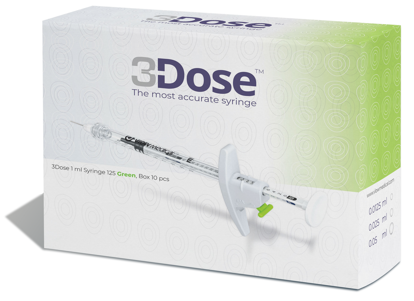 Strzykawka Luer Lock 3Dose green 1ml,3-st. dozowanie- mezoterapia, botoks