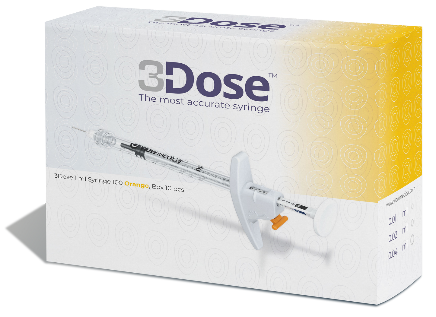 Strzykawka Luer Lock 3Dose orange 1ml,3-st. dozowanie- mezoterapia, botoks