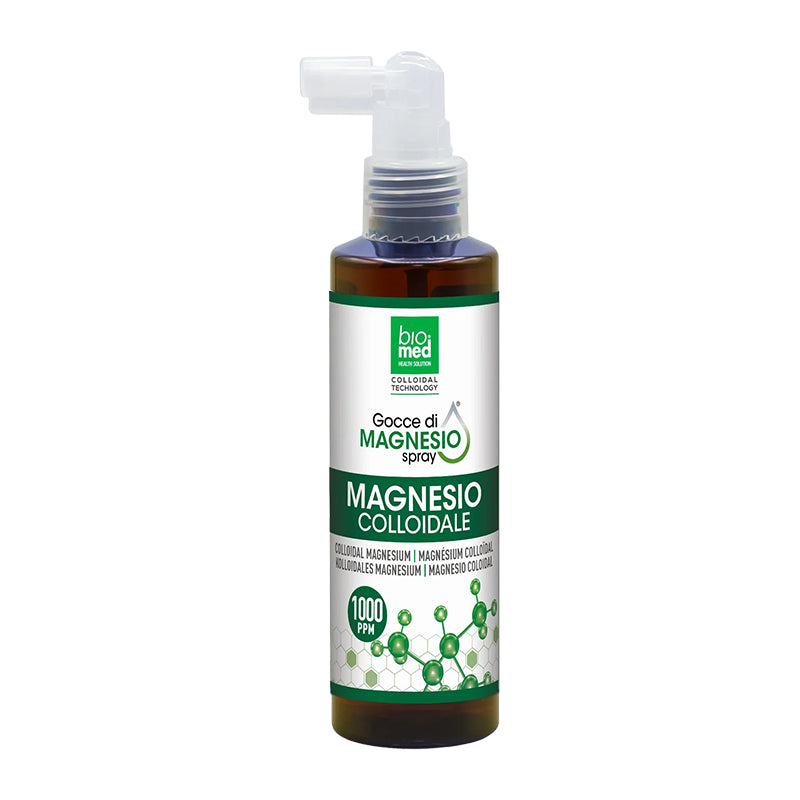 MAGNEZ KOLOIDALNY - Ultraskoncentrowany suplement podjęzykowy w sprayu - BIOMED 1100 ppm 100 ml