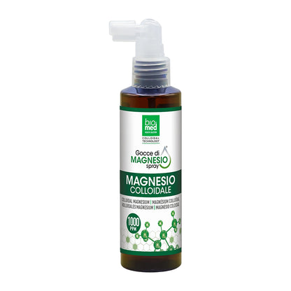 MAGNEZ KOLOIDALNY - Ultraskoncentrowany suplement podjęzykowy w sprayu - BIOMED 1100 ppm 100 ml